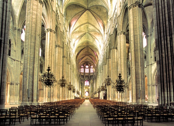 Cathédrale de Bourges, Cher. La nef