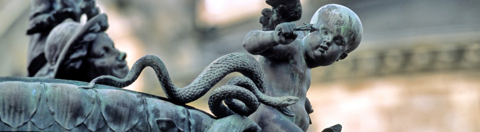 Cathédrale de Bourges, Cher – Les statues des jardins de l’archevêché, détail