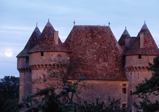 Château de Sarzay, Indre – Pleine lune sur le château de Sarzay