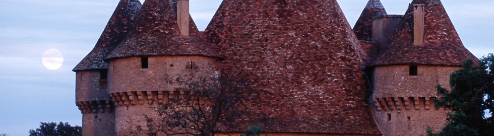 Château de Sarzay, Indre – Pleine lune sur le château de Sarzay