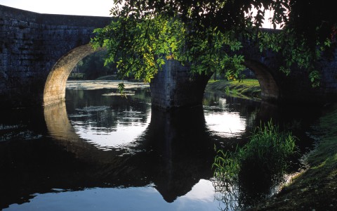 Reflets sur La Dronne, Bourdeilles, Dordogne