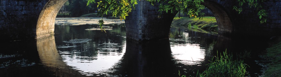 Reflets sur La Dronne, Bourdeilles, Dordogne