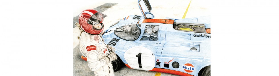 Porsche 917k, pilote Jo Siffert, Daytona 1970 – Vue en contre-plongée