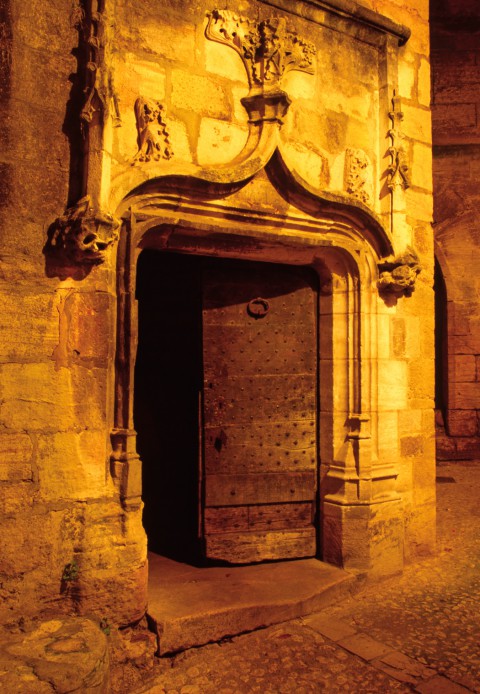 Porte de l’hôtel de Grézel, Sarlat, Dordogne