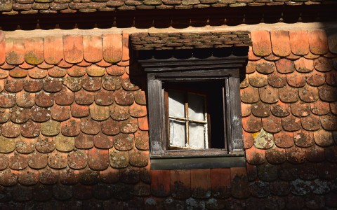 Lucarne et tuiles « queue de castor », Alsace