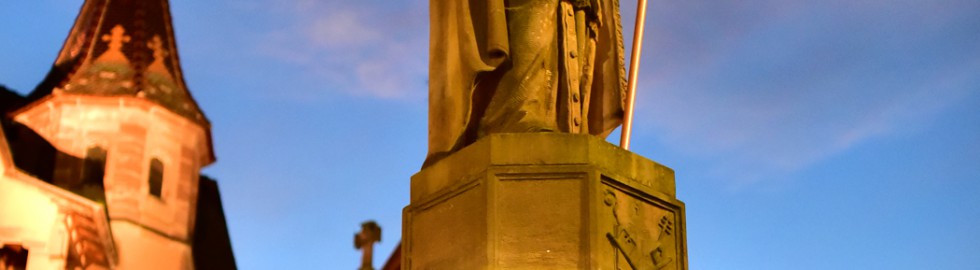 Statue du pape Léon IX à Eguisheim, Alsace