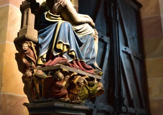 Pietà XV siècle, pierre polychrome, Thann, Alsace
